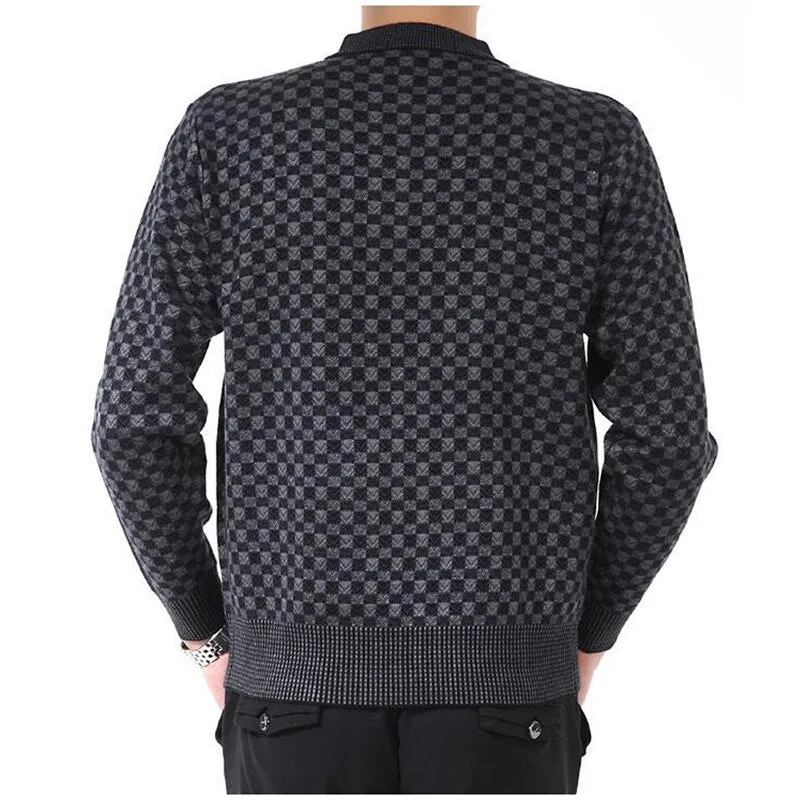 Angelo Ricci™ Autumn Plaid Pattern Knitted Sweater
