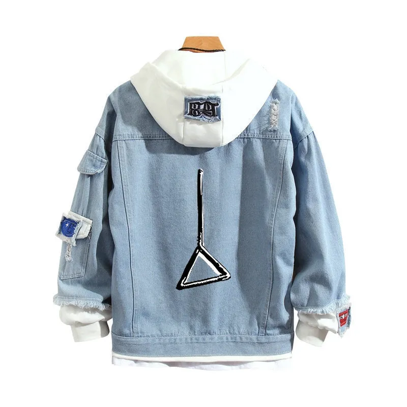 Chainsaw Man Stylish Hooded Denim Jacket