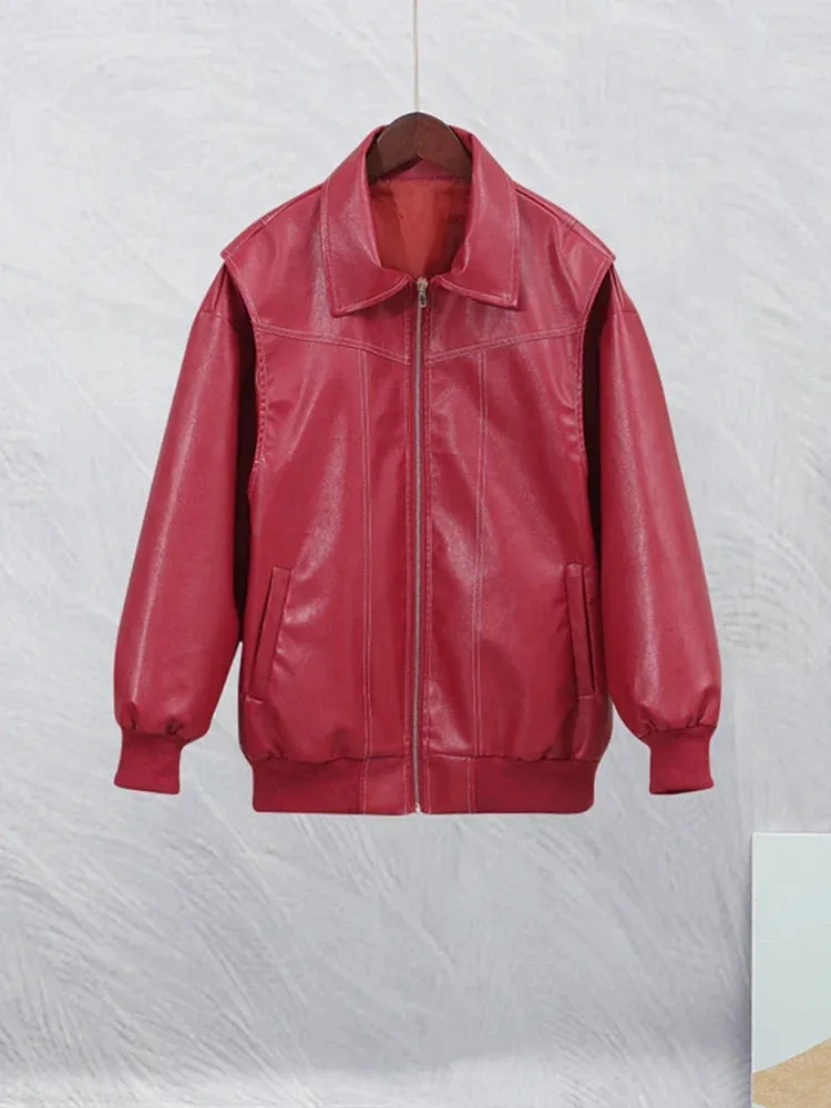 Collar Zipper Stylish Bomber Overshirt Jacket
