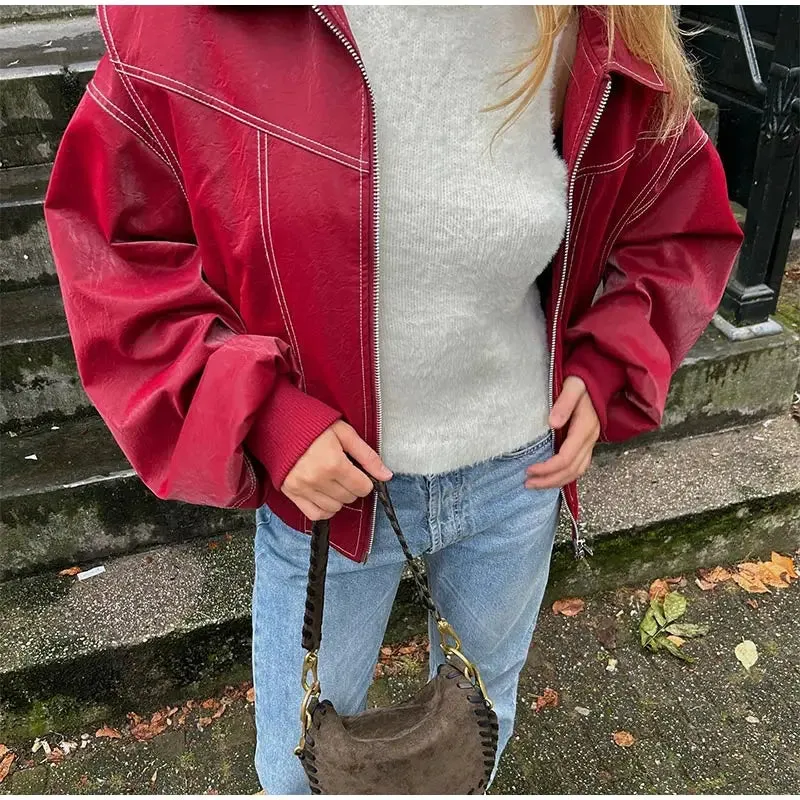 Collar Zipper Stylish Bomber Overshirt Jacket