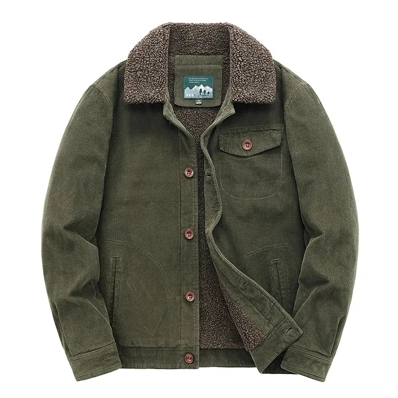 Corduroy Fur Collar Jacket
