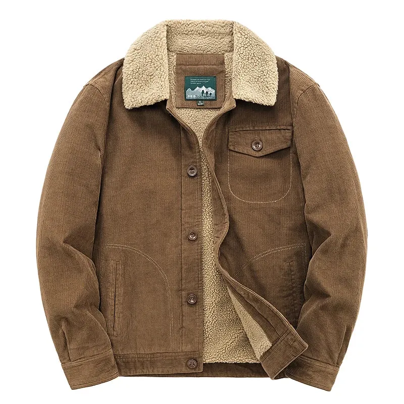 Corduroy Fur Collar Jacket