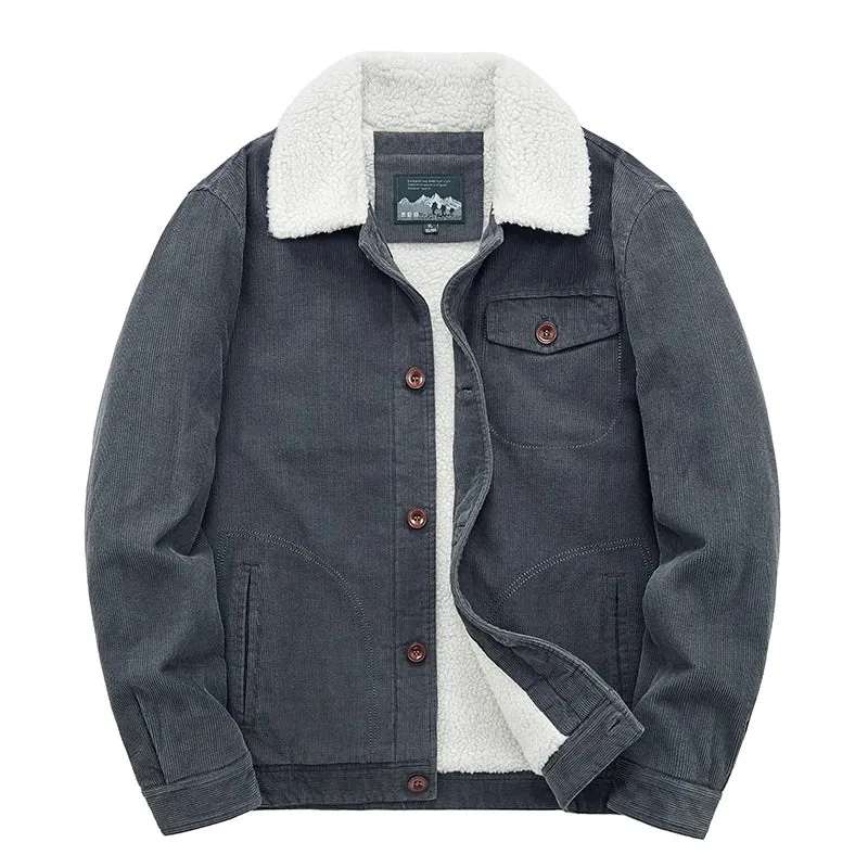Corduroy Fur Collar Jacket