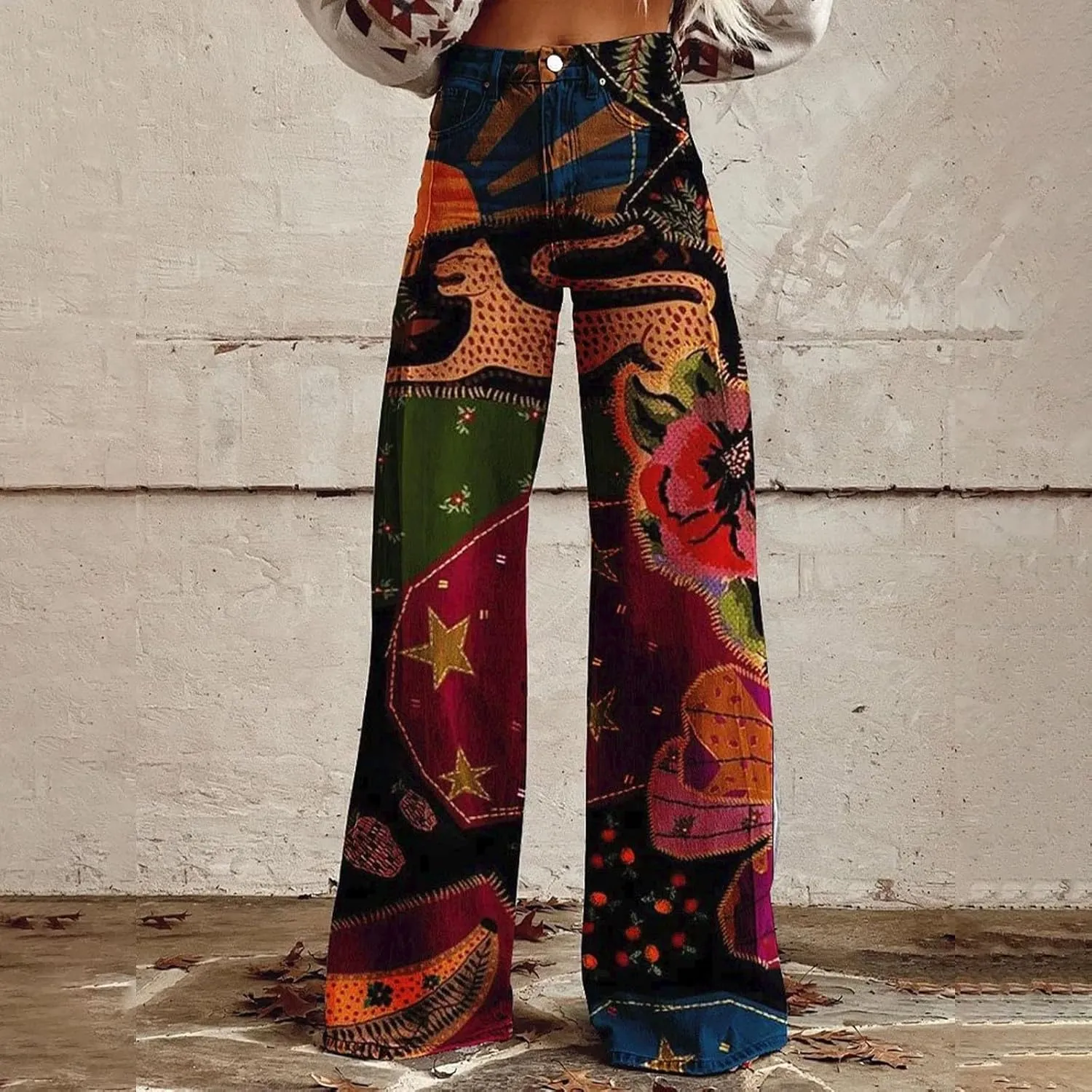 Flare Jeans for Woman Sweatpants That Look Like Jeans Vintage Pant High Waisted Jean Y2K Street Fashion Wide Leg Denim Pant