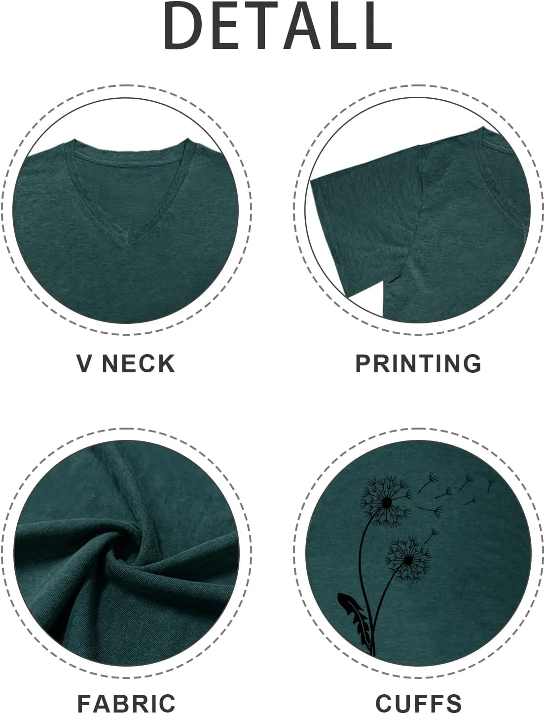 Flower Kindly Shirt for Women Funny Wildflower Plant T-Shirt Bohemian Summer Vacation V Neck Tops