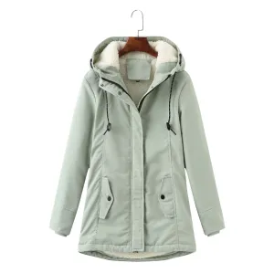 Hooded Wool Warm Cotton-Padded Coat