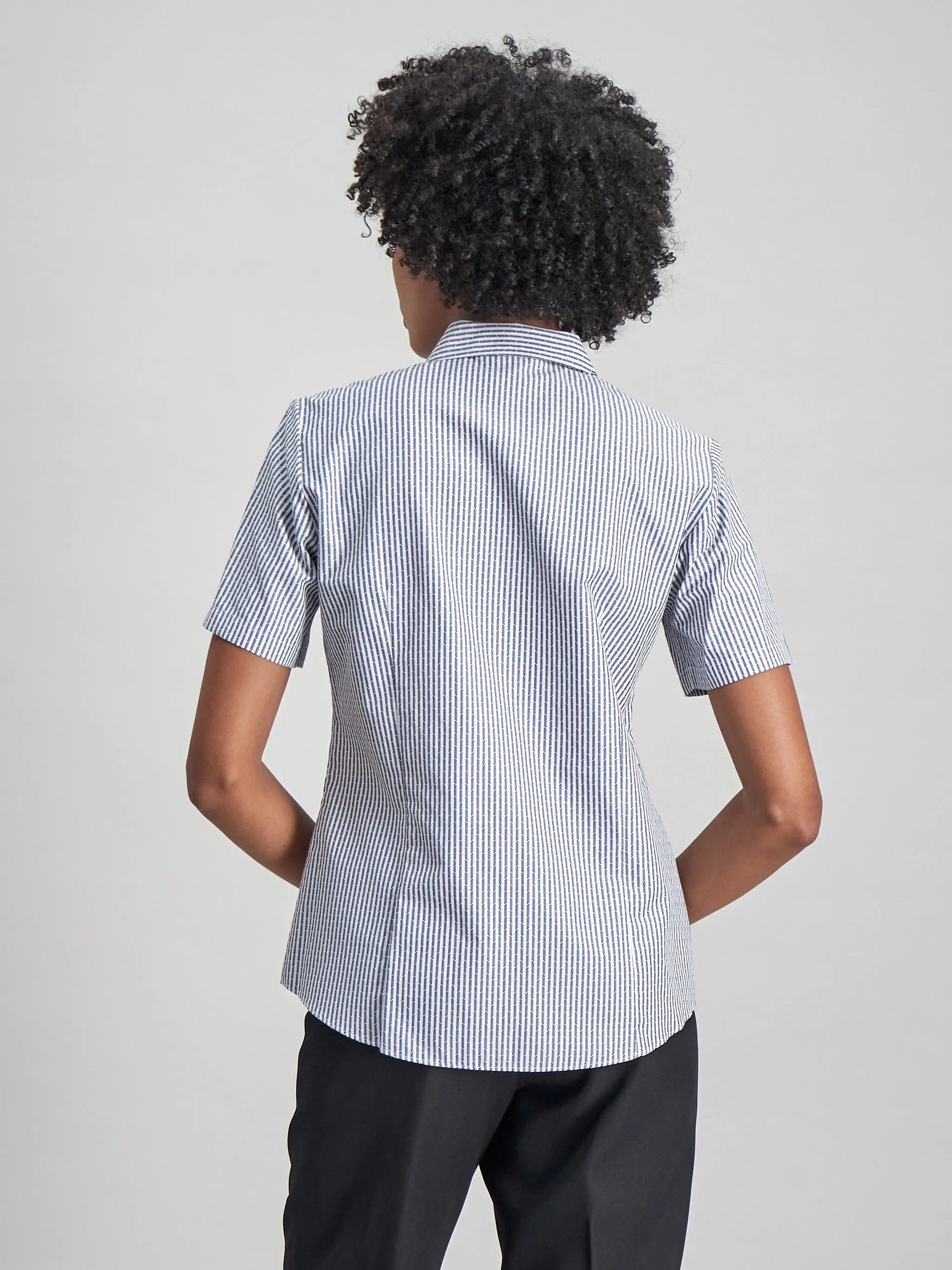 Kerry cotton shirt - blk stripe