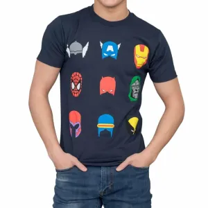 Marvel Comics Characters Simple Helmets T-Shirt