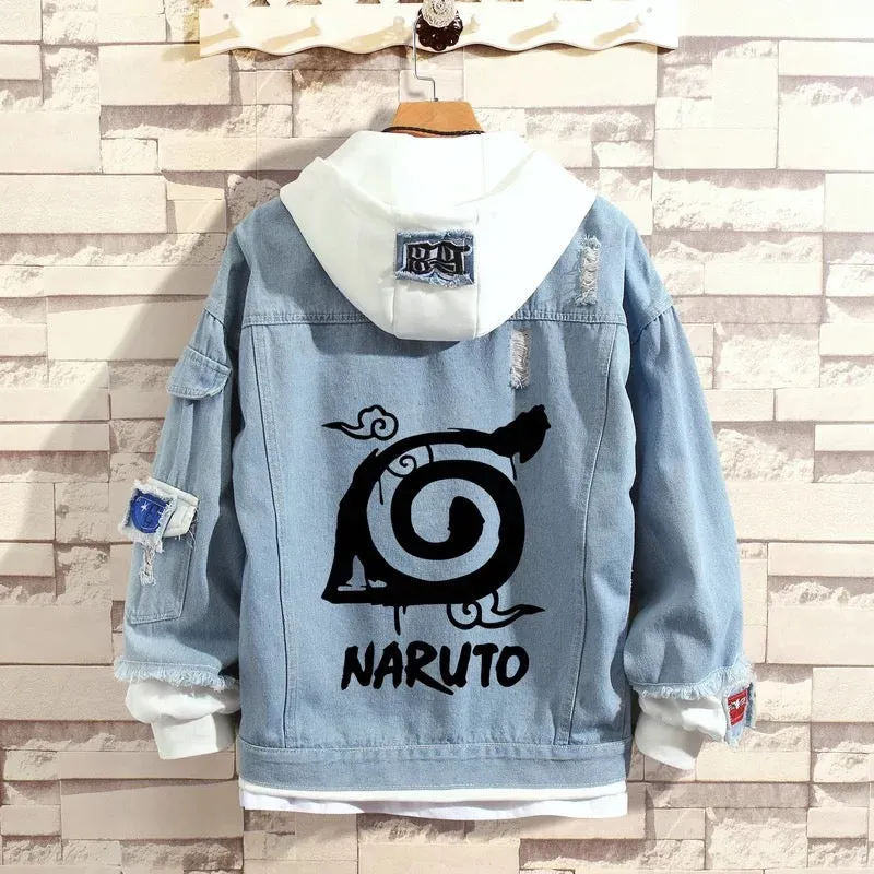 Naruto Stylish Hooded Denim Jacket