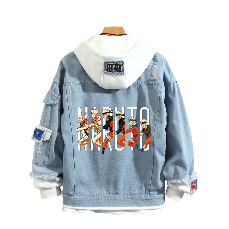 Naruto Stylish Hooded Denim Jacket