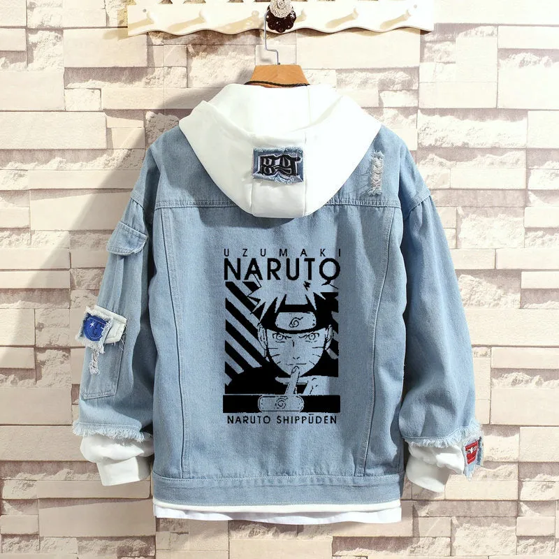 Naruto Stylish Hooded Denim Jacket