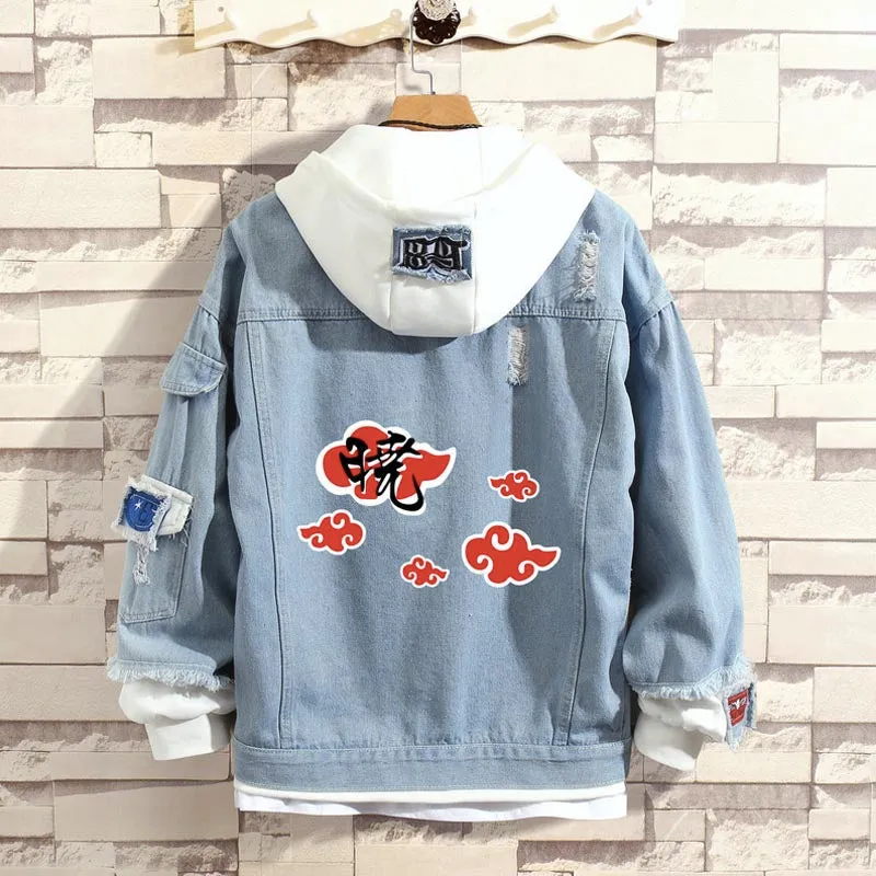 Naruto Stylish Hooded Denim Jacket