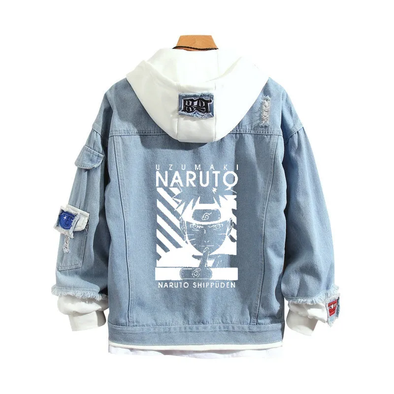 Naruto Stylish Hooded Denim Jacket