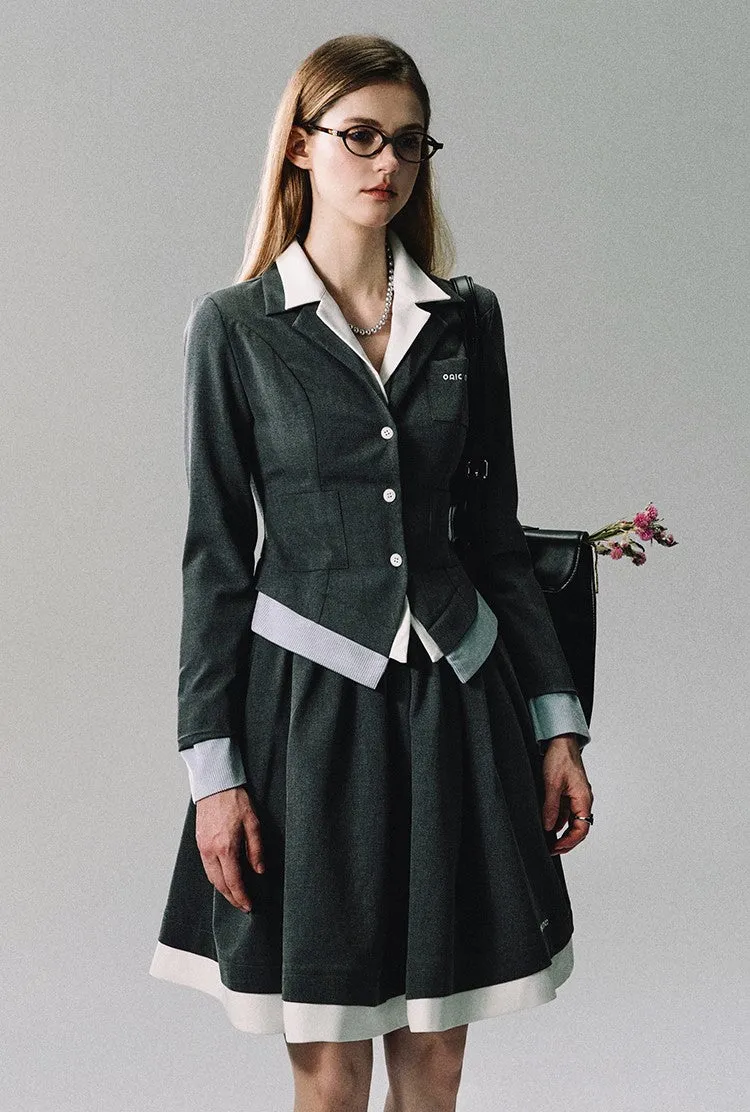 Preppy Contrast Blazer