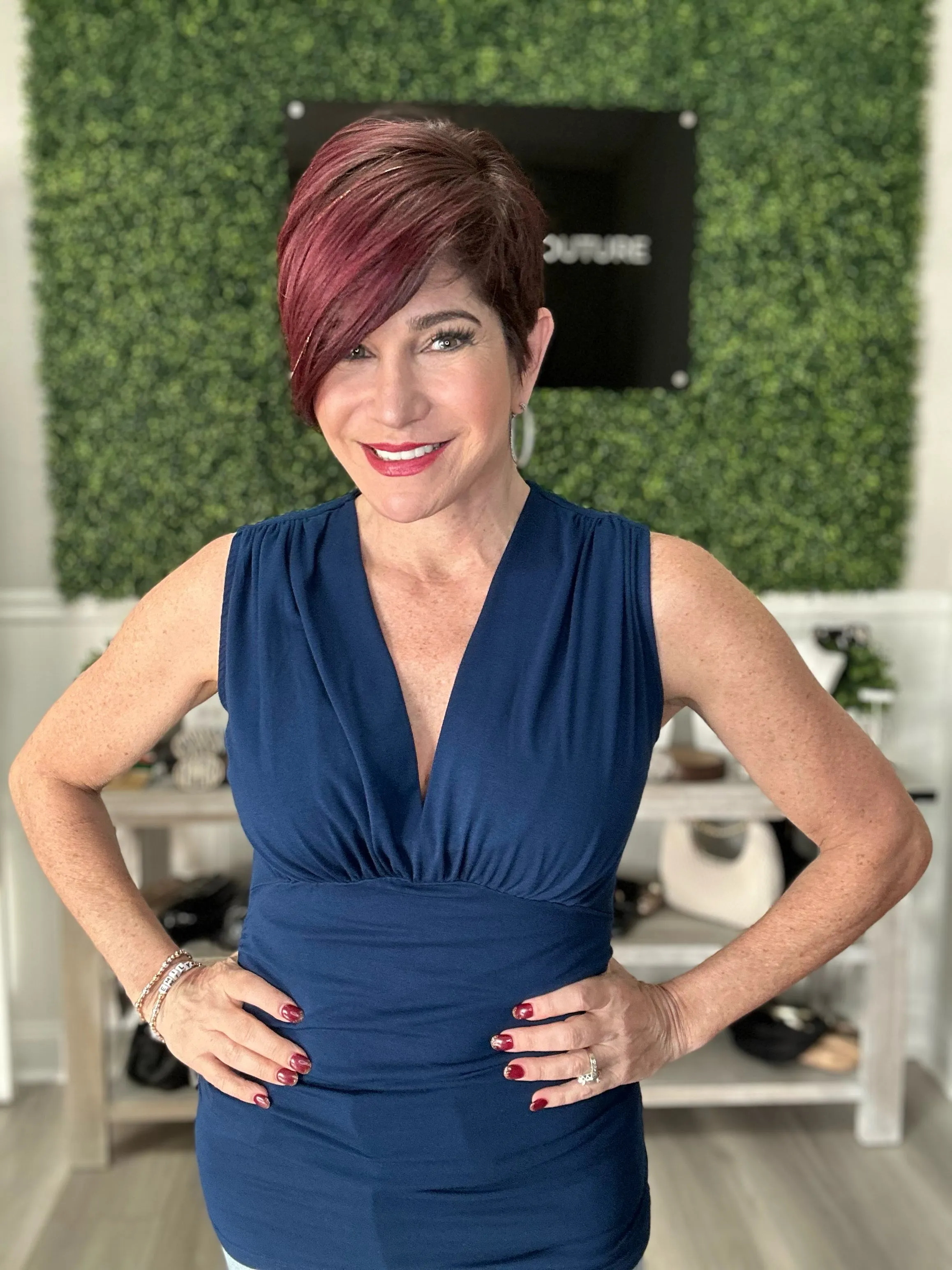 Ruched Navy Tank