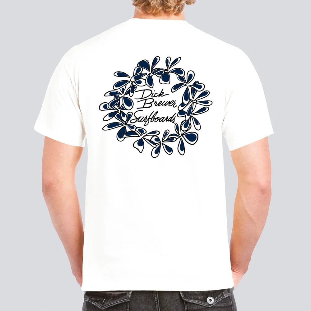 Simple Lei | White with Blue Logo.