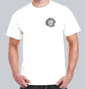 Simple Lei | White with Blue Logo.